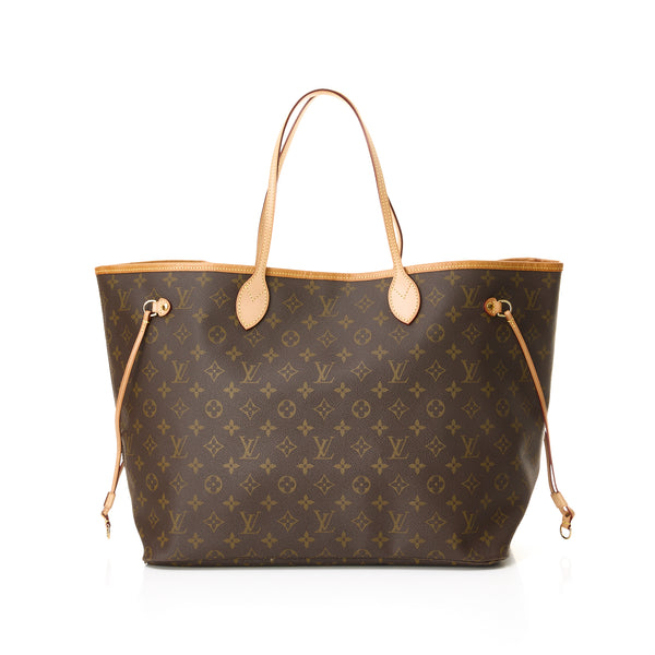 Neverfull GM Tote bag in Monogram Coated Canvas, Gold Hardware