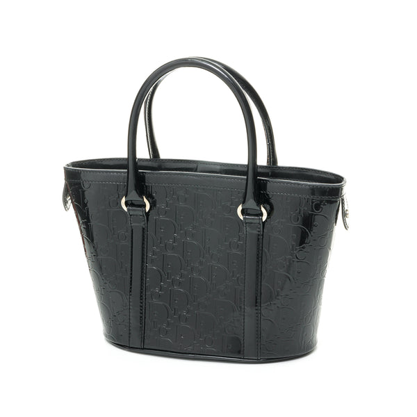 Oblique Vintage Tote bag in Patent Leather, Silver Hardware