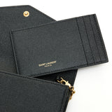 Cassandra Wallet on chain in Caviar Leather, Gold Hardware