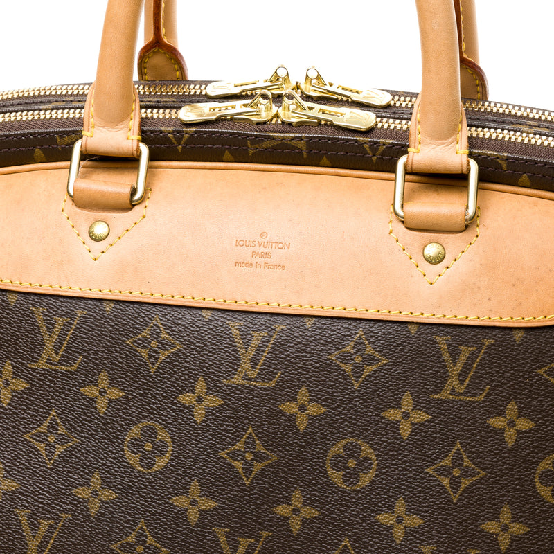 Alize Poches Travel Briefcase in Monogram Coated Canvas, Gold Hardware