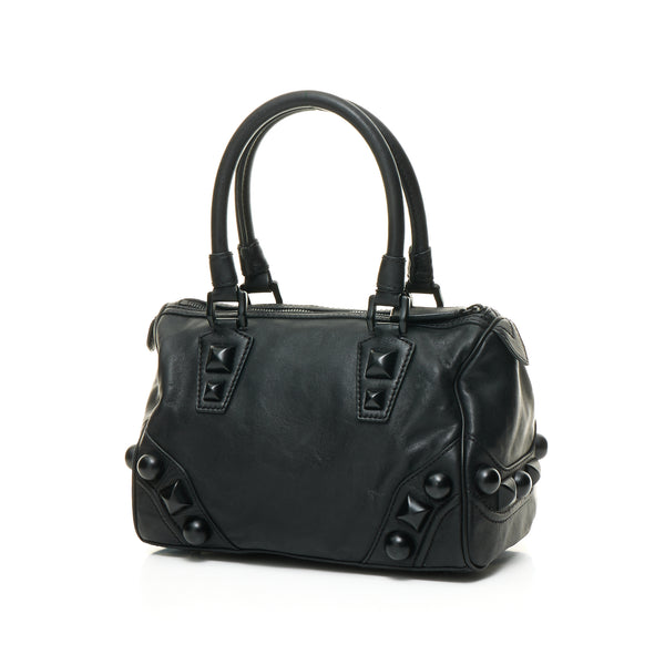 Studs Top Handle Bag Top handle bag in Calfskin, Black Hardware
