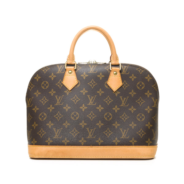 Alma PM Top handle bag in Monogram Coated canvas, Gold Hardware