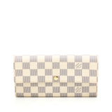 Sarah Damier Wallet in Coated Canvas, Gold Hardware