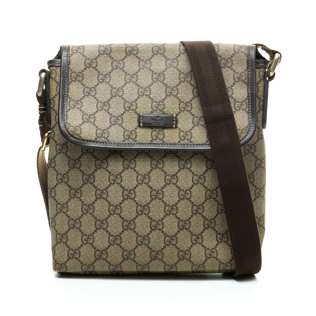 GG Supreme Messenger bag in Monogram coated canvas, Silver Hardware