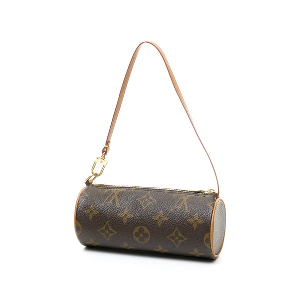 Papillon Mini Pouch in Monogram Coated Canvas, Gold Hardware