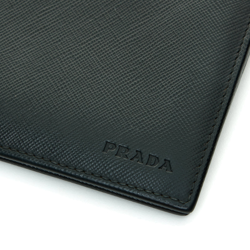 Prada Mens Saffiano Leather Black Bifold Wallet 2M0513