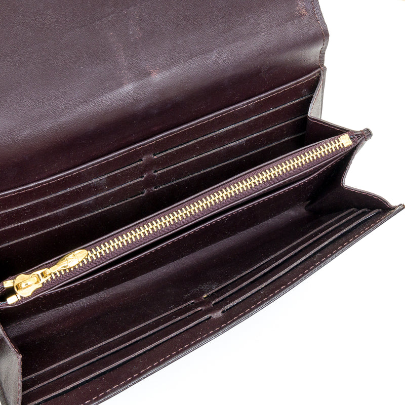 Sarah Wallet in Vernis Leather, Gold Hardware