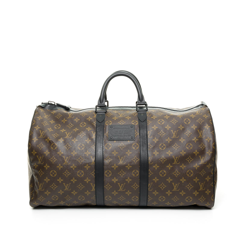 Keepall 55 Macassar Duffle bag in Monogram Coated Canvas, Lacquered Me