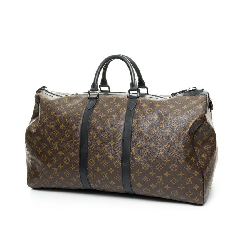 Keepall 55 Macassar Duffle bag in Monogram Coated Canvas, Lacquered Metal  Hardware