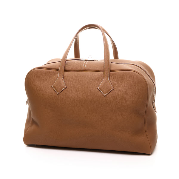 Victoria Top handle bag in Clemence Taurillon leather, Palladium Hardware