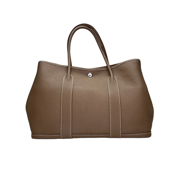 Garden Party GM Top handle bag in Clemence Taurillon leather, Silver Hardware