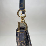Vintage Oblique Saddle Shoulder bag in Jacquard, Gold Hardware