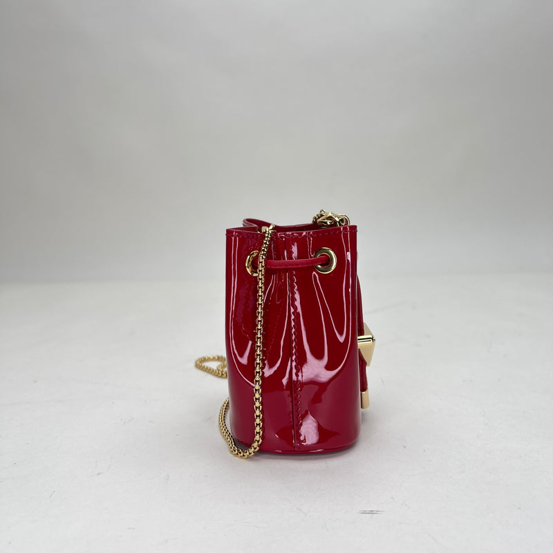 Vernice Mini Crossbody bag in Patent leather, Gold Hardware