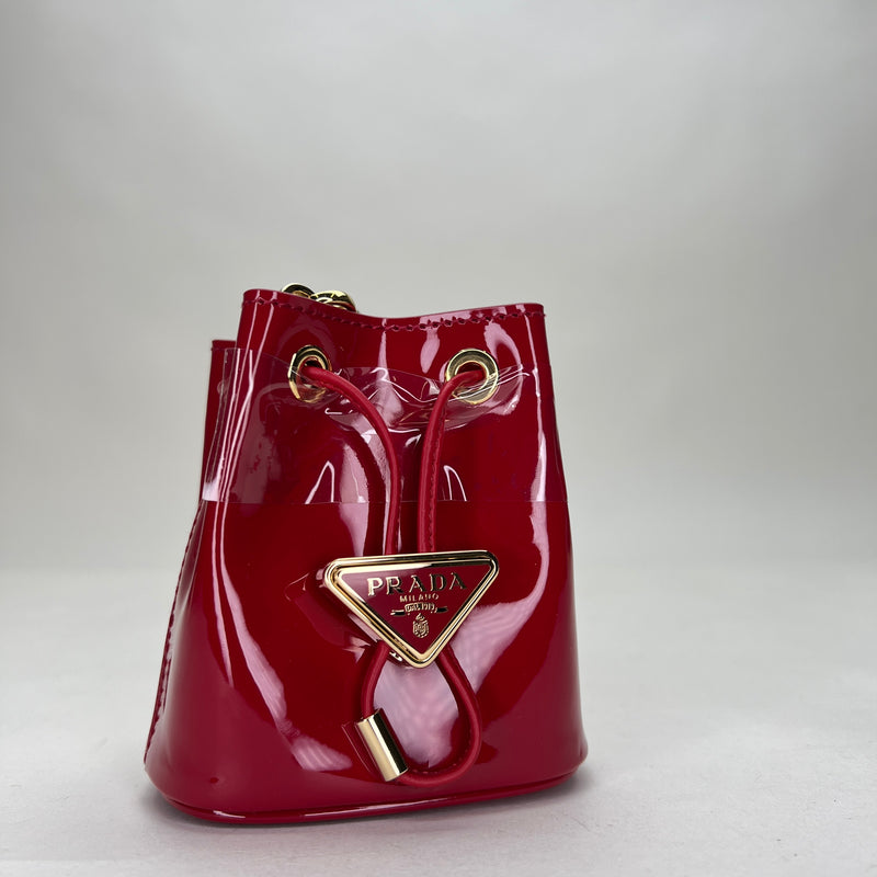Vernice Mini Crossbody bag in Patent leather, Gold Hardware