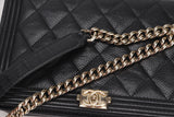 LEBOY WALLET ON CHAIN (2881xxxx) BLACK CAVIAR LEATHER GOLD HARDWARE, WITH BOX, NO CARD & DUST COVER