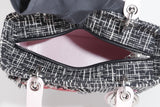 LADY DIOR PATCHWORK LOVE (17-BO-0185) MULTICOLOR MEDIUM TWEED SILVER HARDWARE, WITH STRAP, CARD, DUST COVER & BOX