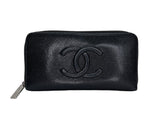 Timeless CC Long Black Wallet in Caviar Leather, Silver hardware