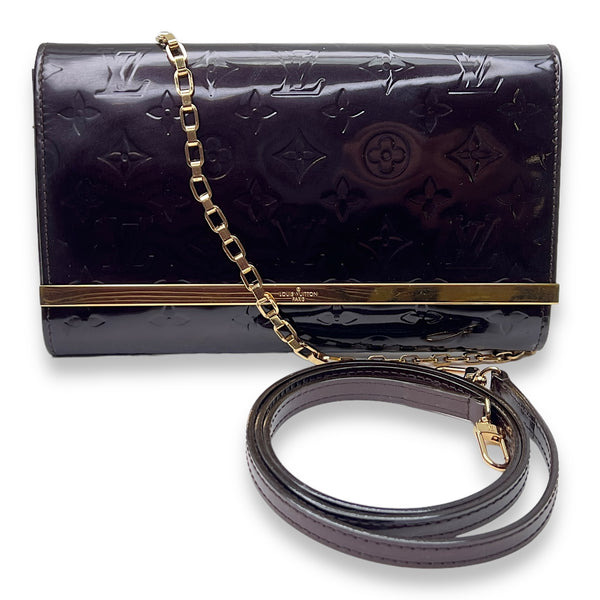 Ana Others Purple Clutch in Patent Leather, Gold hardware