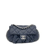 Chain Around Blue Crossbody Bag in Lambskin, Silver hardware