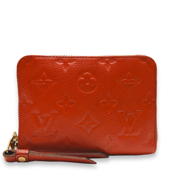 Zip Around Red Wallet in Monogram Empreinte Leather, Gold hardware