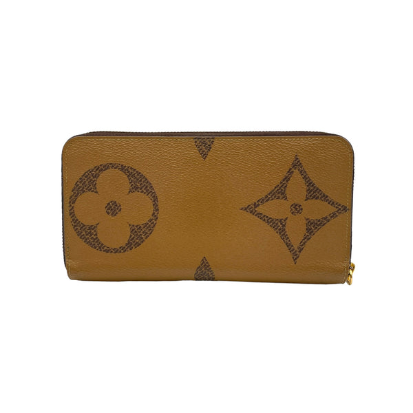 Zippy Long Brown Wallet in Monogram Coated Canvas, Gold hardware