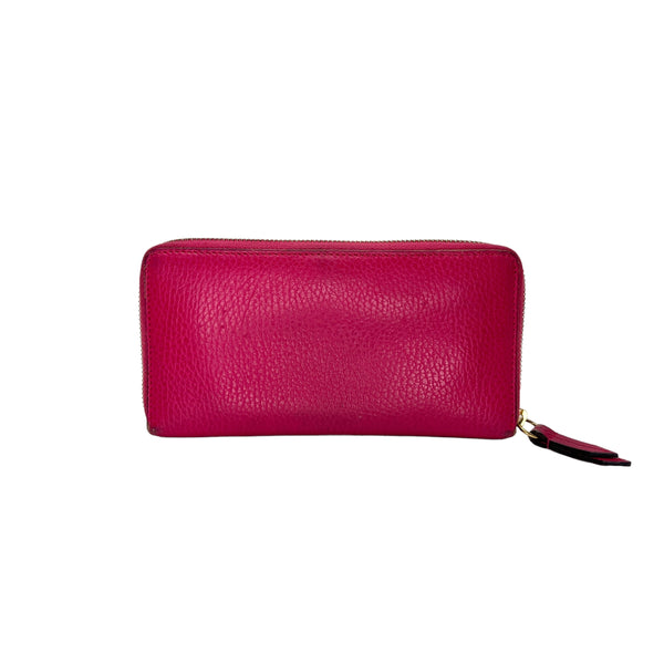 Others Long Pink Wallet in Calfskin, Gold hardware