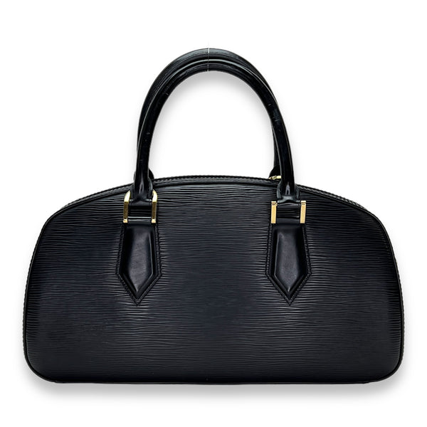 Jasmine Black Top Handle Bag in Epi Leather, Gold hardware