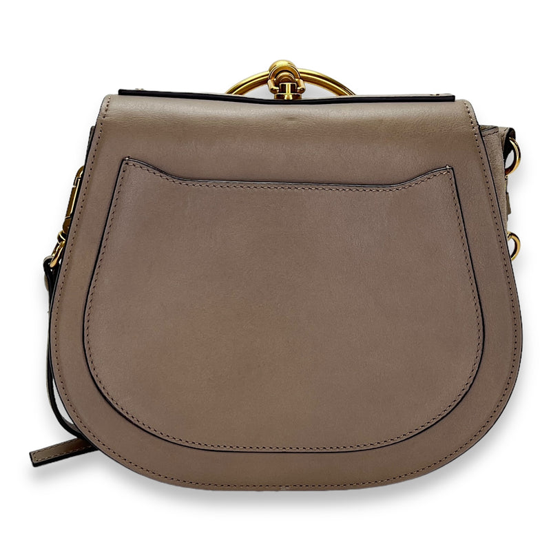 Nile Beige Top Handle Bag in Calfskin, Gold hardware