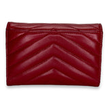 Cassandre Red Wallet in Lambskin, Gold hardware