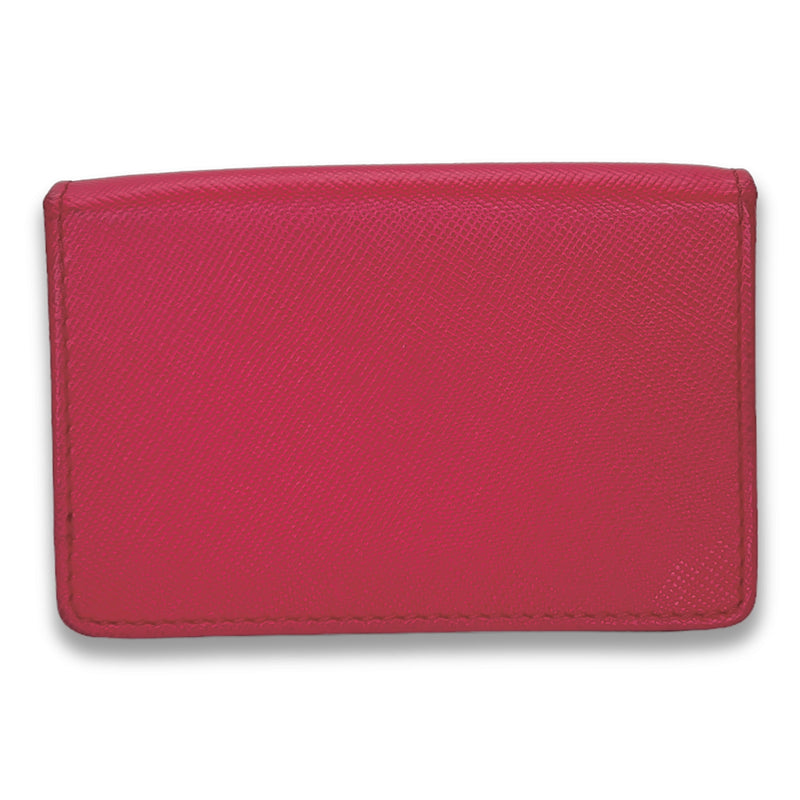 Flap Pink Wallet in Saffiano Leather, Gold hardware