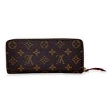 Clemence Long Brown Wallet in Monogram Coated Canvas, Gold hardware