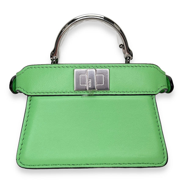 ISeeU Micro Green Top Handle Bag in Calfskin, Silver hardware