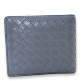 Intrecciato Compact Grey Wallet in Calfskin