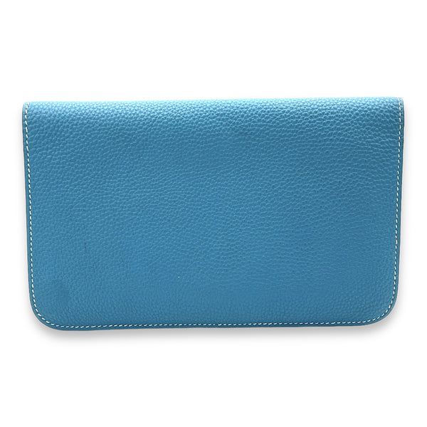 Dogon GM Blue in Clemence Taurillon Leather, Silver hardware