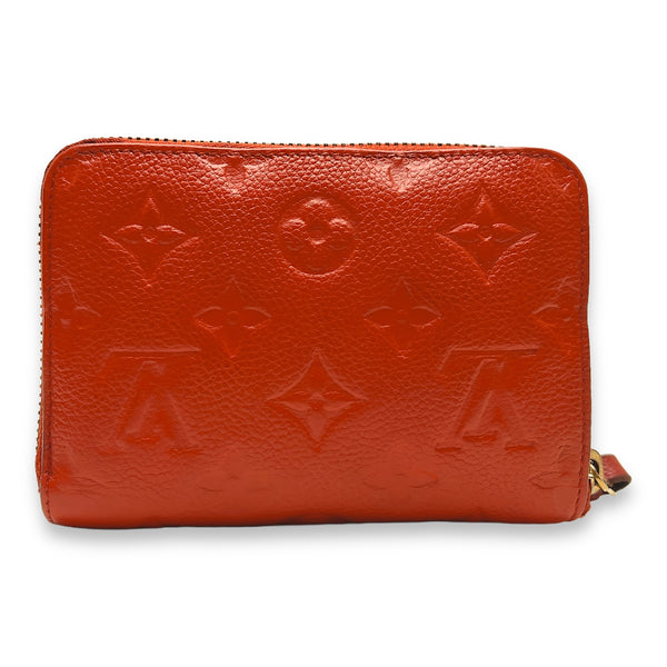 Zip Around Red Wallet in Monogram Empreinte Leather, Gold hardware