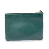 Trio Large Green Crossbody Bag in Calfskin, Gold hardware