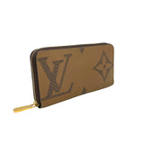 Zippy Long Brown Wallet in Monogram Coated Canvas, Gold hardware