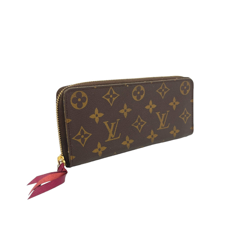 Clemence Wallet  Brown in Monogram Coated Canvas , Gold Hardware