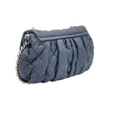 Chain Around Blue Crossbody Bag in Lambskin, Silver hardware