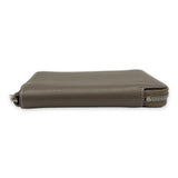 Logo Wallet  Grey in Calfskin , Silver Hardware