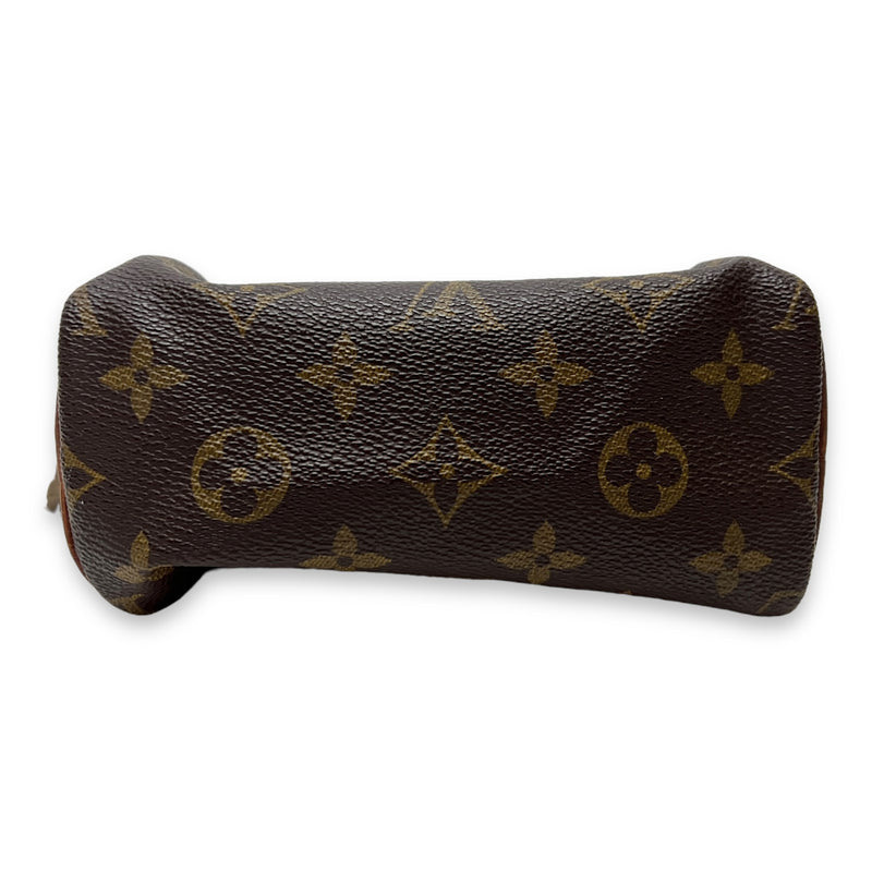 Speedy Top handle Bag Nano Brown in Monogram Coated Canvas , Gold Hardware