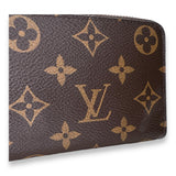 Clemence Long Brown Wallet in Monogram Coated Canvas, Gold hardware