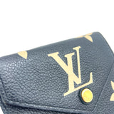 Victorine Compact Black Wallet in Monogram Empreinte Leather, Gold hardware