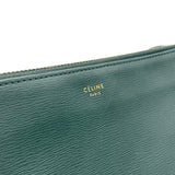 Trio Large Green Crossbody Bag in Calfskin, Gold hardware