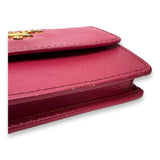 Flap Pink Wallet in Saffiano Leather, Gold hardware