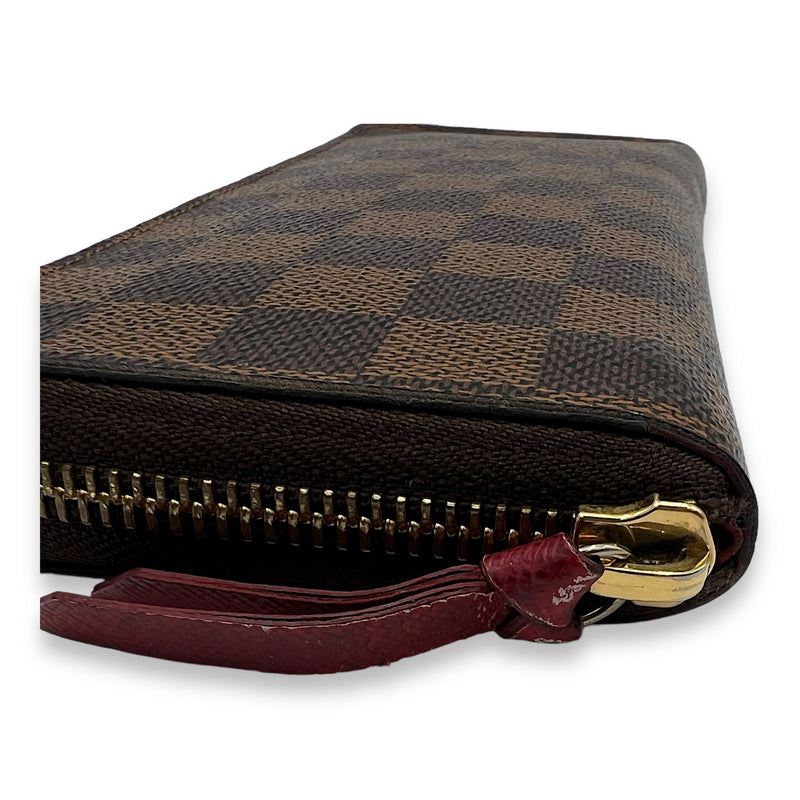 Clemence Long Ebene Wallet in Coated Canvas, Gold hardware