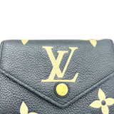 Victorine Compact Black Wallet in Monogram Empreinte Leather, Gold hardware