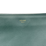 Trio Large Green Crossbody Bag in Calfskin, Gold hardware