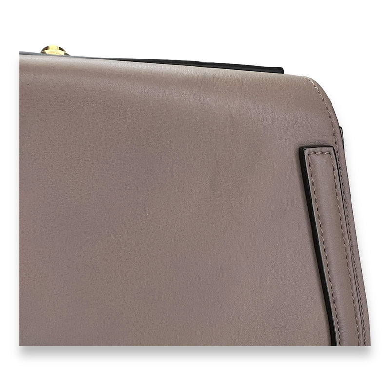 Nile Beige Top Handle Bag in Calfskin, Gold hardware