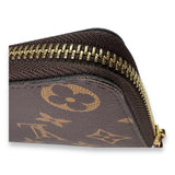 Clemence Long Brown Wallet in Monogram Coated Canvas, Gold hardware